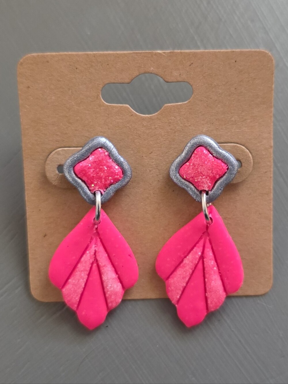Hot Pink Dangle Drop Earrings